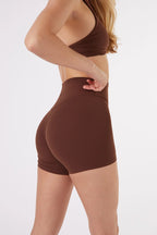 4" ButterSoft High Waist Biker Short in Chocolate — main image