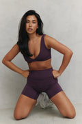 6" Sculpt High Waist Biker Short in Deep Plum — main image