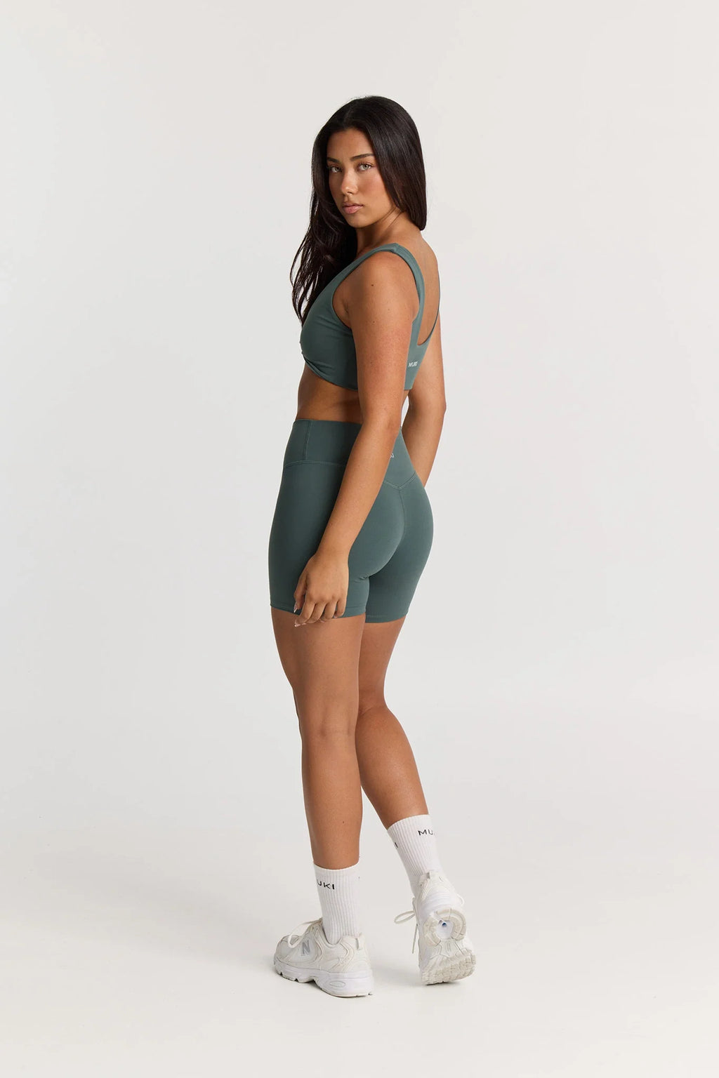 6" Sculpt High Waist Biker Short in Forest Green — image 3