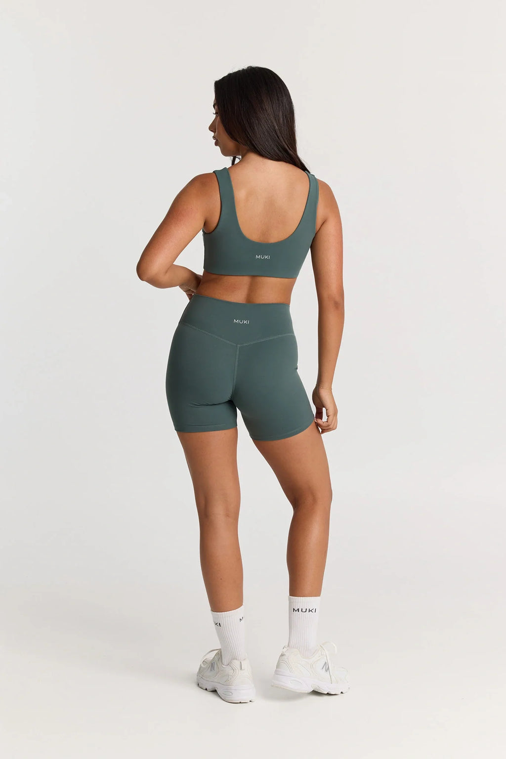 6" Sculpt High Waist Biker Short in Forest Green — image 4