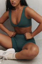6" Sculpt High Waist Biker Short in Forest Green — image 5