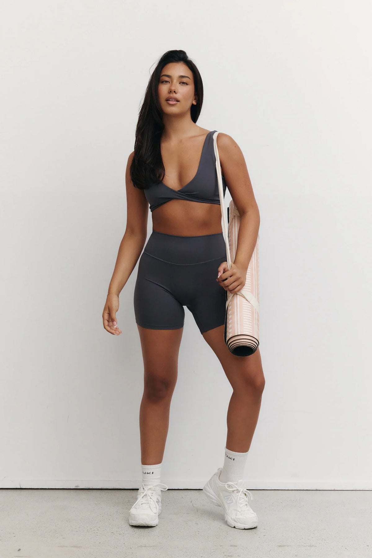 Sculpt Gym Set in Graphite - Short + Crop Top — main image