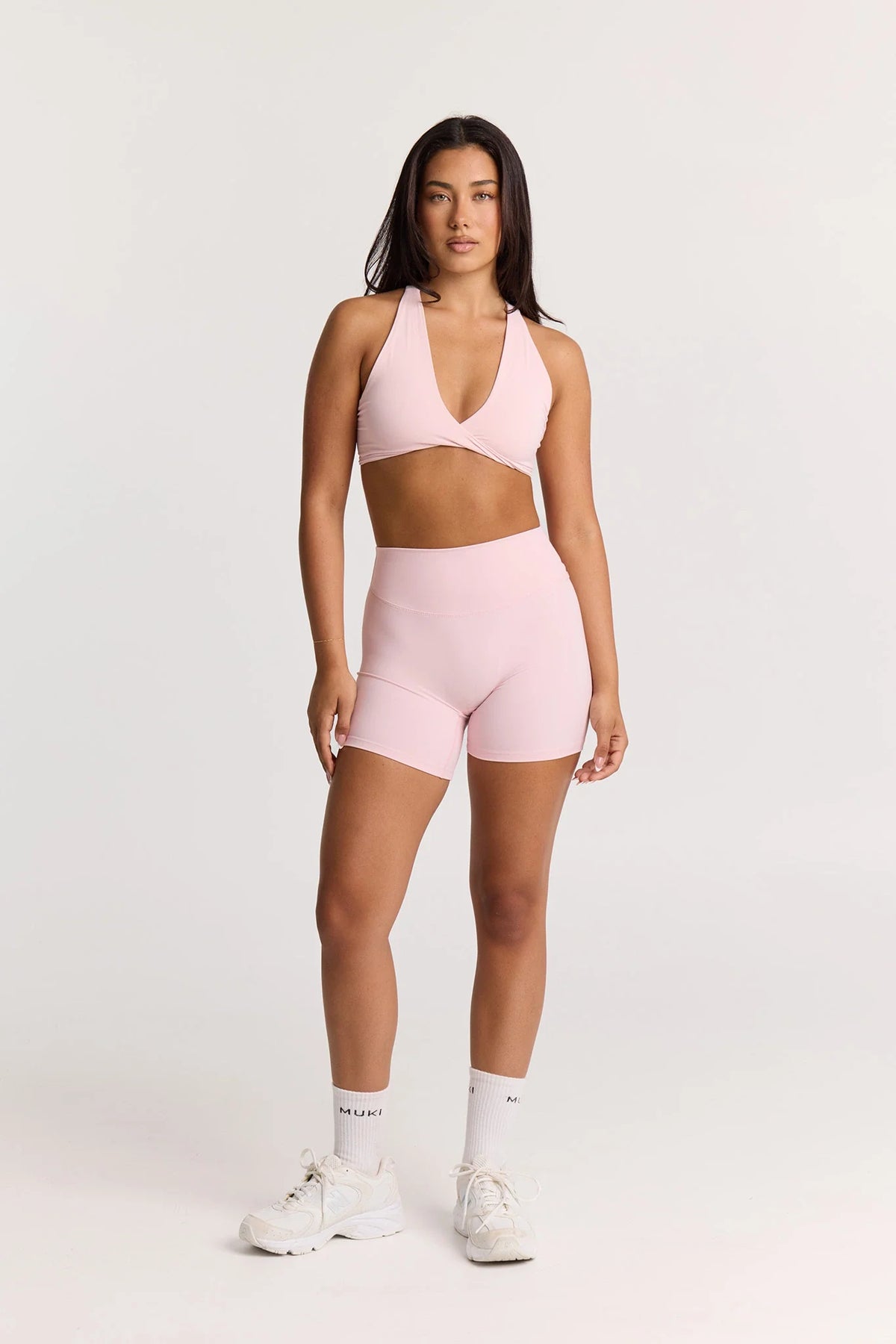 Yoga Set in Powder Pink - Short + Crop — main image