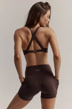 ButterSoft Yoga Set in Espresso - Pocket Short + Twist Crop — image 5
