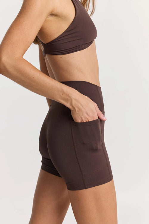 6" ButterSoft Pocket Bike Short in Espresso — main image