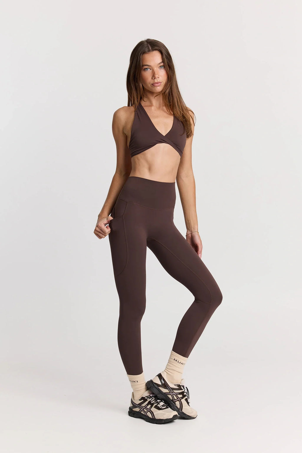 ButterSoft Yoga Set in Espresso - Pocket Legging + Twist Crop — image 2