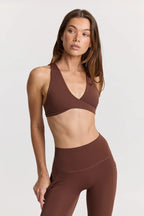 ButterSoft Twist Front Crop In Chocolate — main image