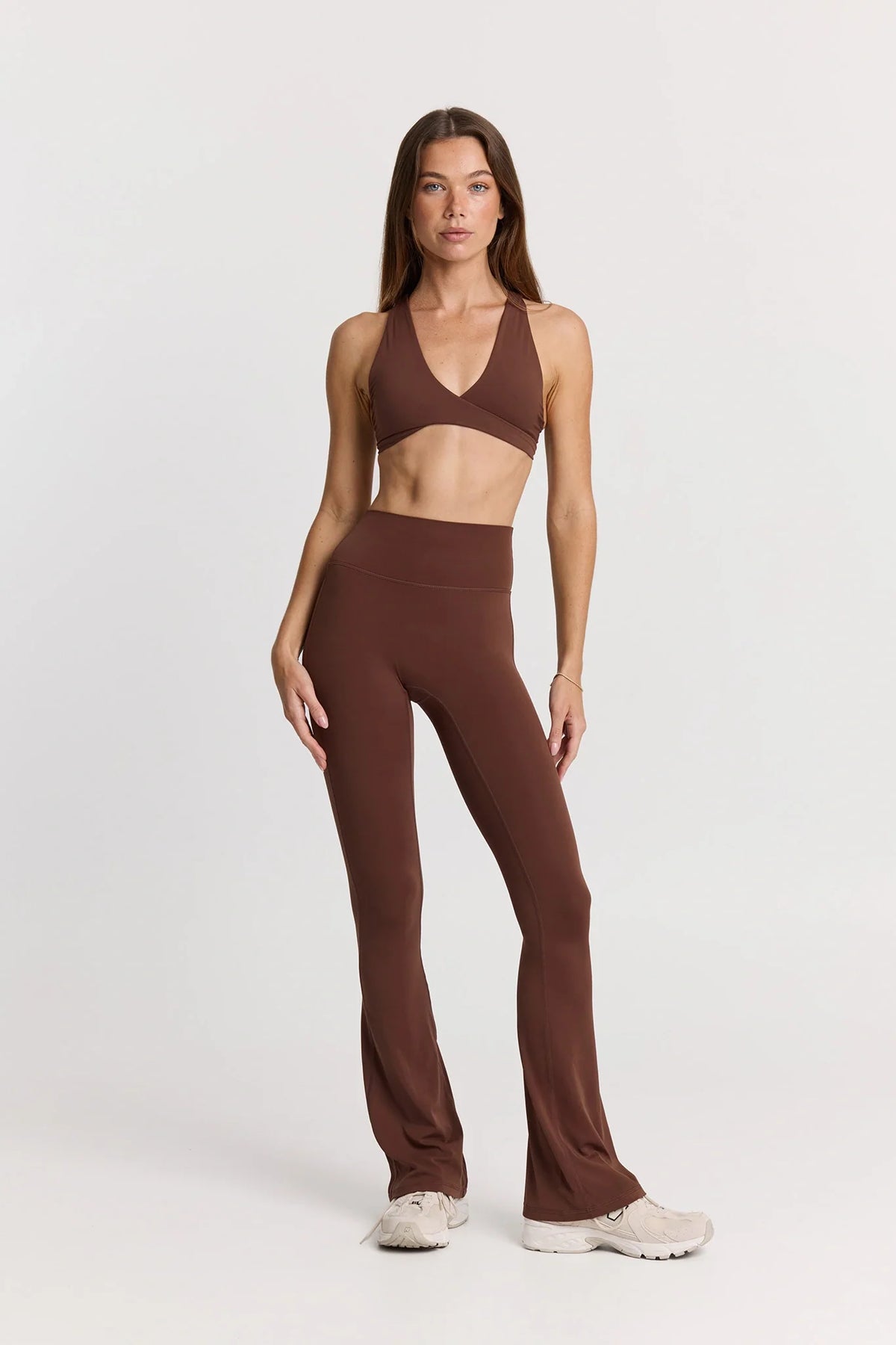 Buttersoft Flared Legging Set in Chocolate — main image