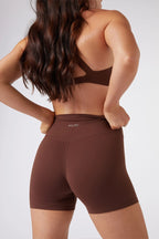Buttersoft Yoga Set in Chocolate - Crop Top + Short — image 5