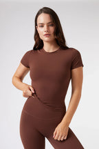 ButterSoft Short Sleeve Tee in Chocolate — main image