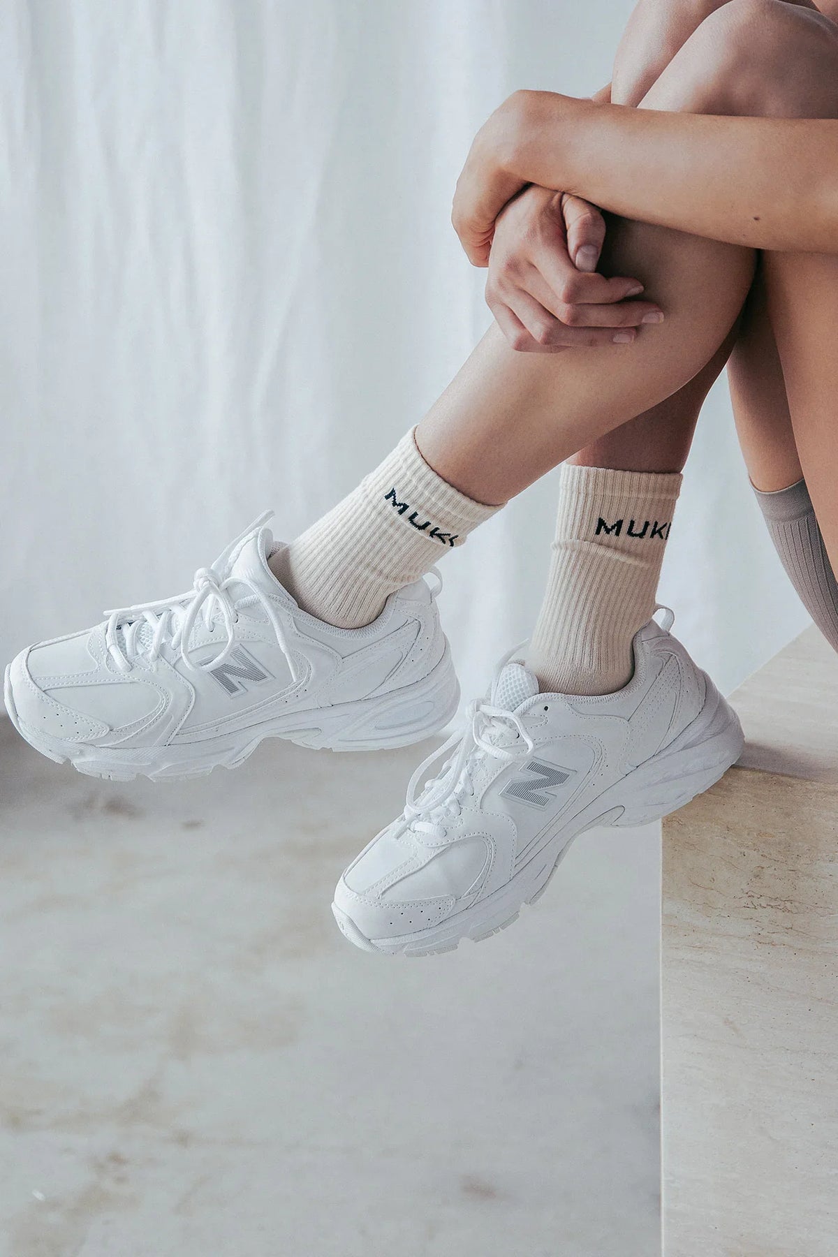 MUKI Crew Sock in Beige — main image