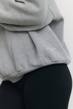 Oversized Fleece Quarter Zip Sweat in Grey Melange — image 5
