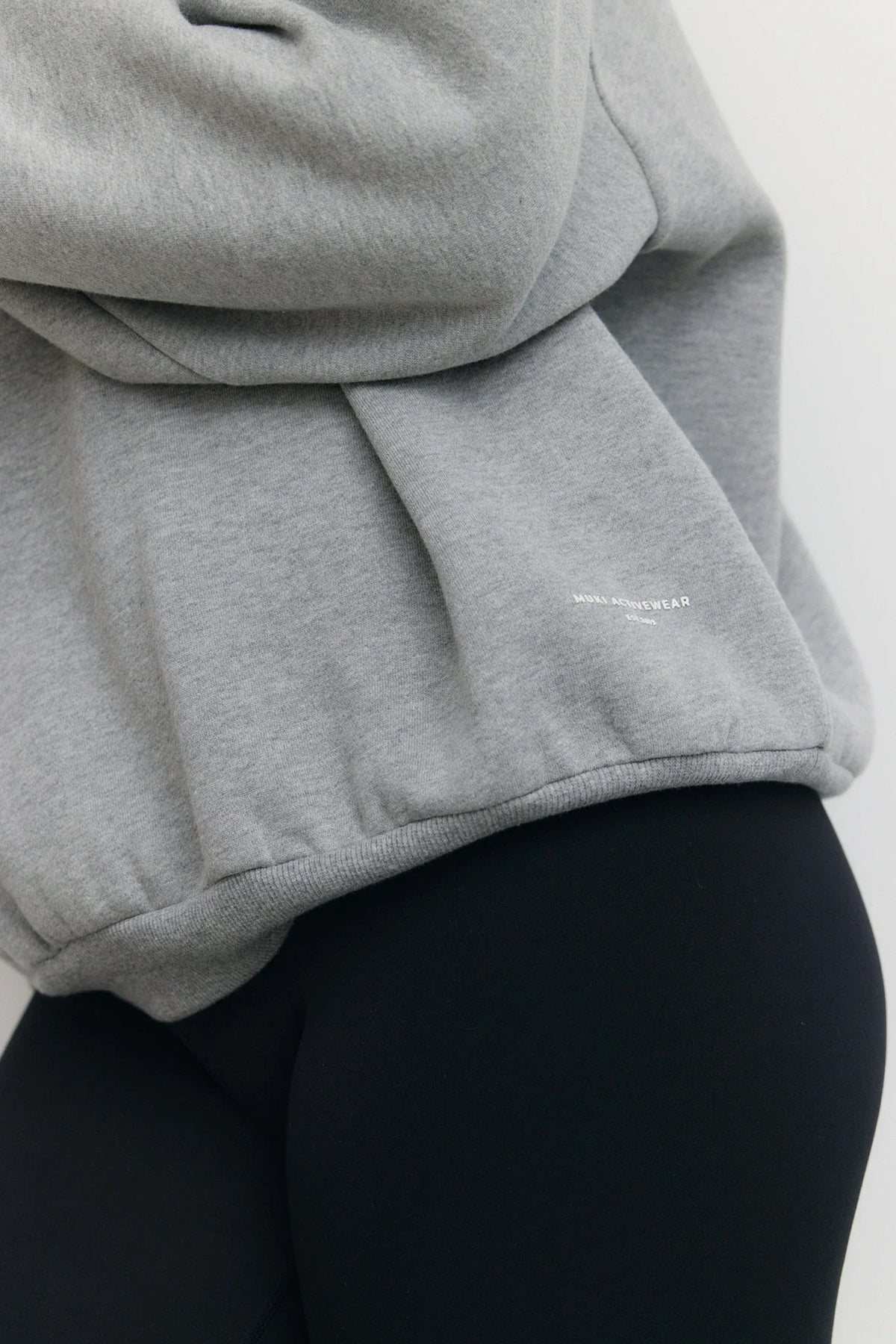 Oversized Fleece Quarter Zip Sweat in Grey Melange — image 5