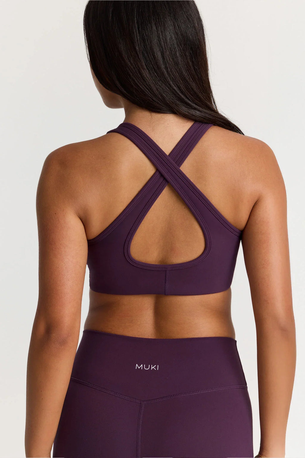 Sculpt Crossback High Sports Bra in Deep Plum — image 5