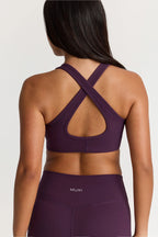 Sculpt Crossback High Sports Bra in Deep Plum — image 5