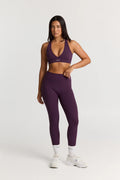 Sculpt Gym Set in Deep Plum - Legging + Crossback Bra — main image