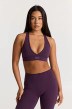 Sculpt Crossback High Sports Bra in Deep Plum — main image