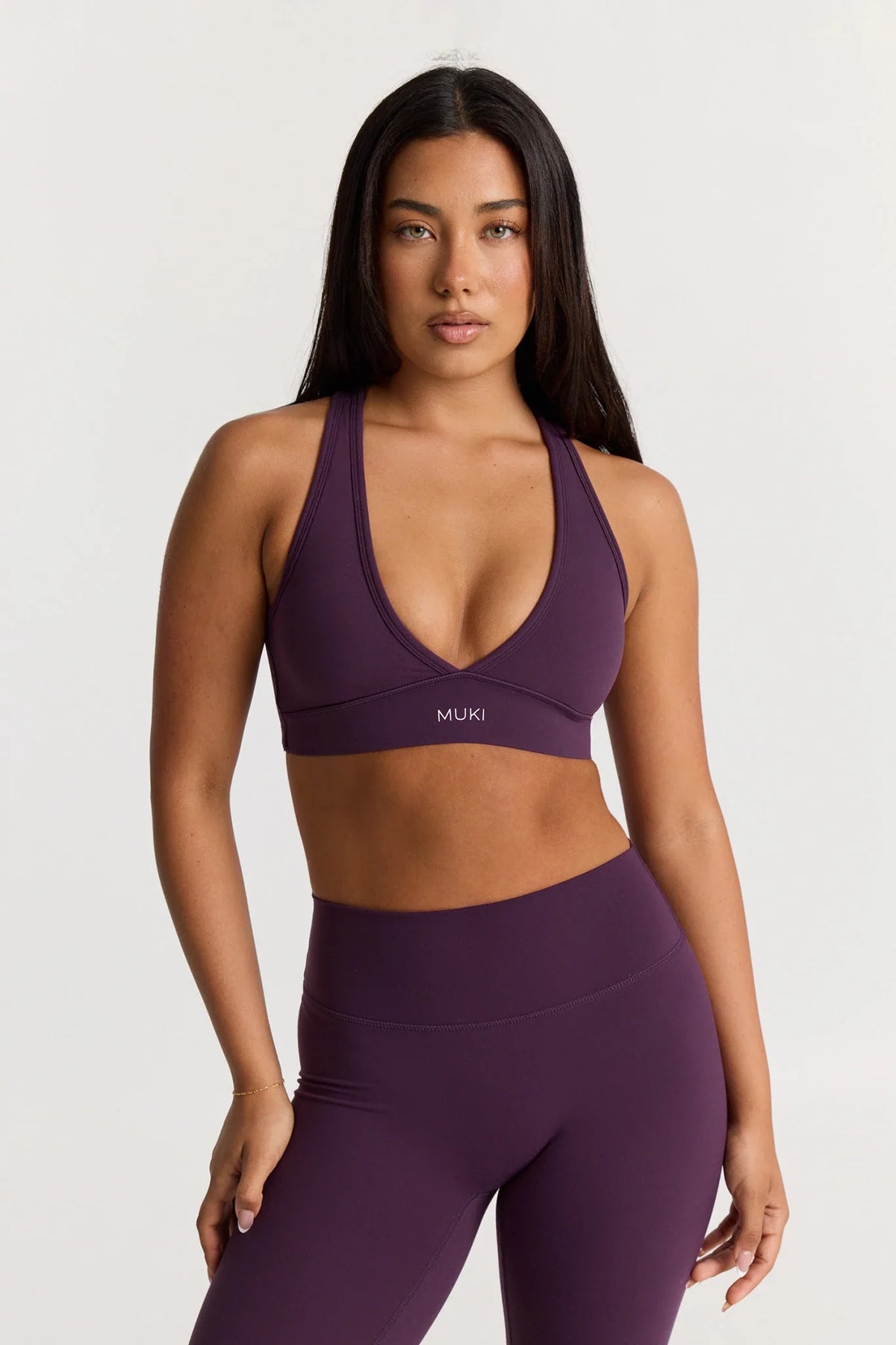 Sculpt Crossback High Sports Bra in Deep Plum — main image