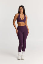 Sculpt Gym Set in Deep Plum - Legging + Crossback Bra — image 3