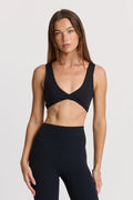 Sculpt Twist Crop Top in Black — main image