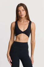 Sculpt Twist Crop Top in Black — main image