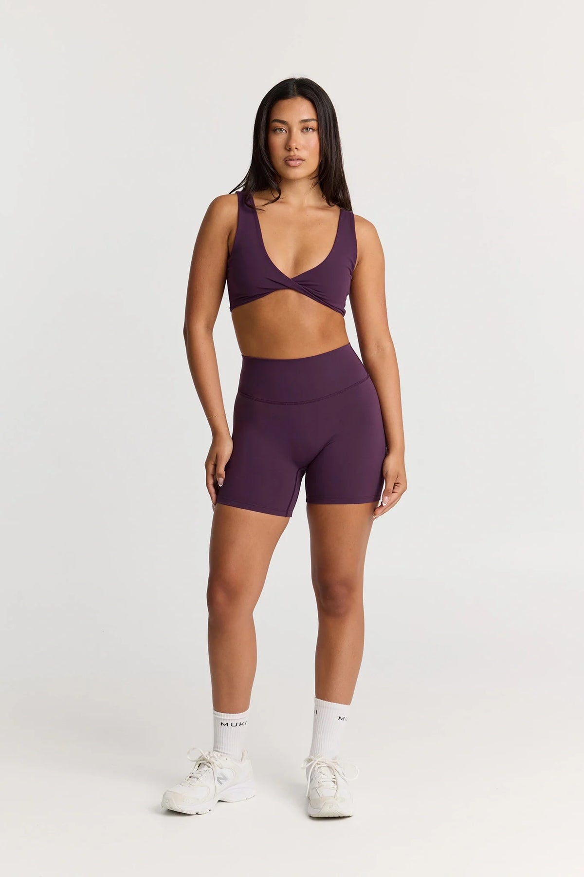 Sculpt Twist Crop Top in Deep Plum — image 3