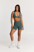 Sculpt Gym Set in Forest Green - Short + Crop — main image