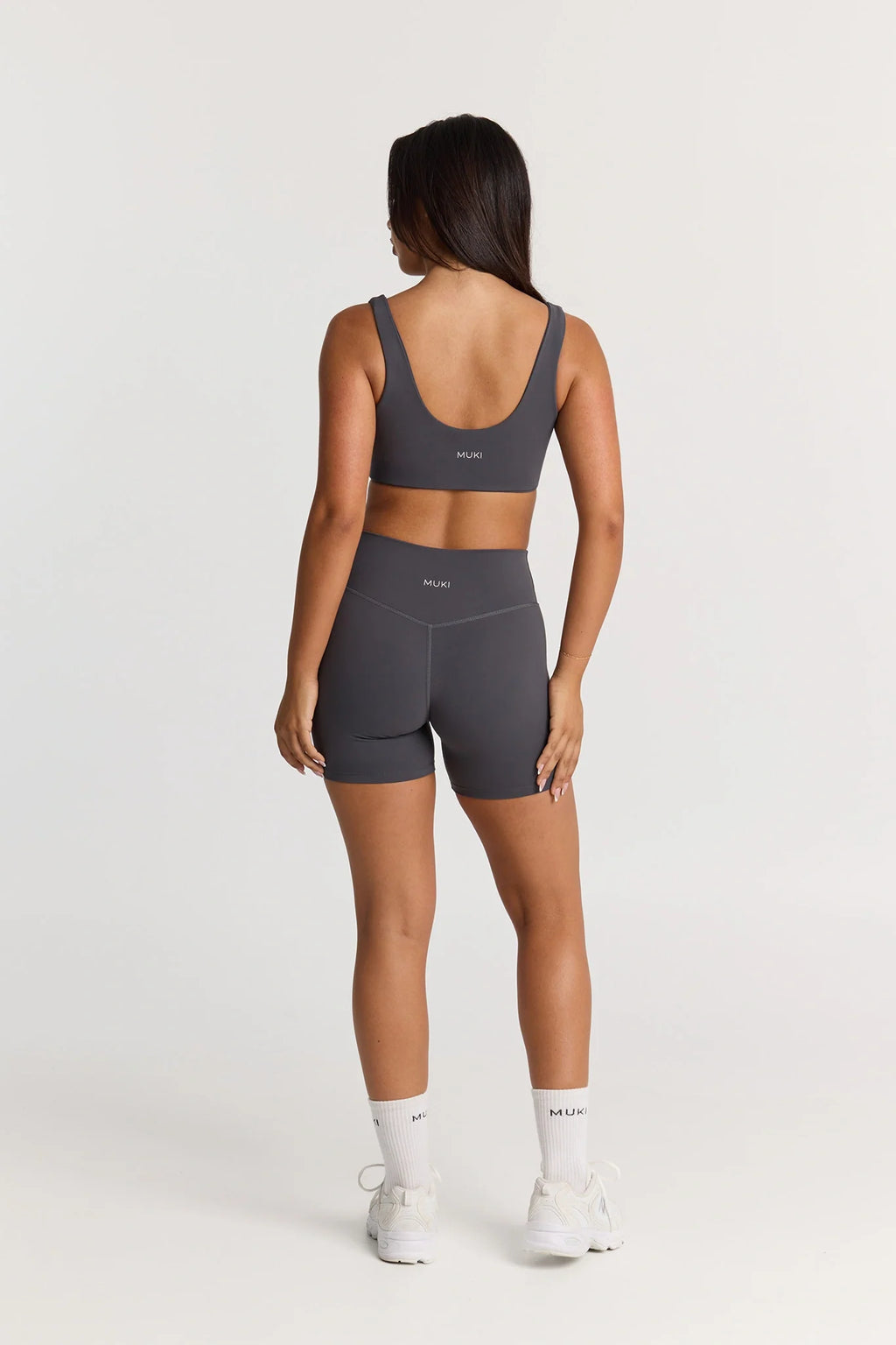 Sculpt Twist Crop Top in Graphite — image 4