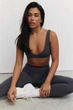 Sculpt Twist Crop Top in Graphite — main image