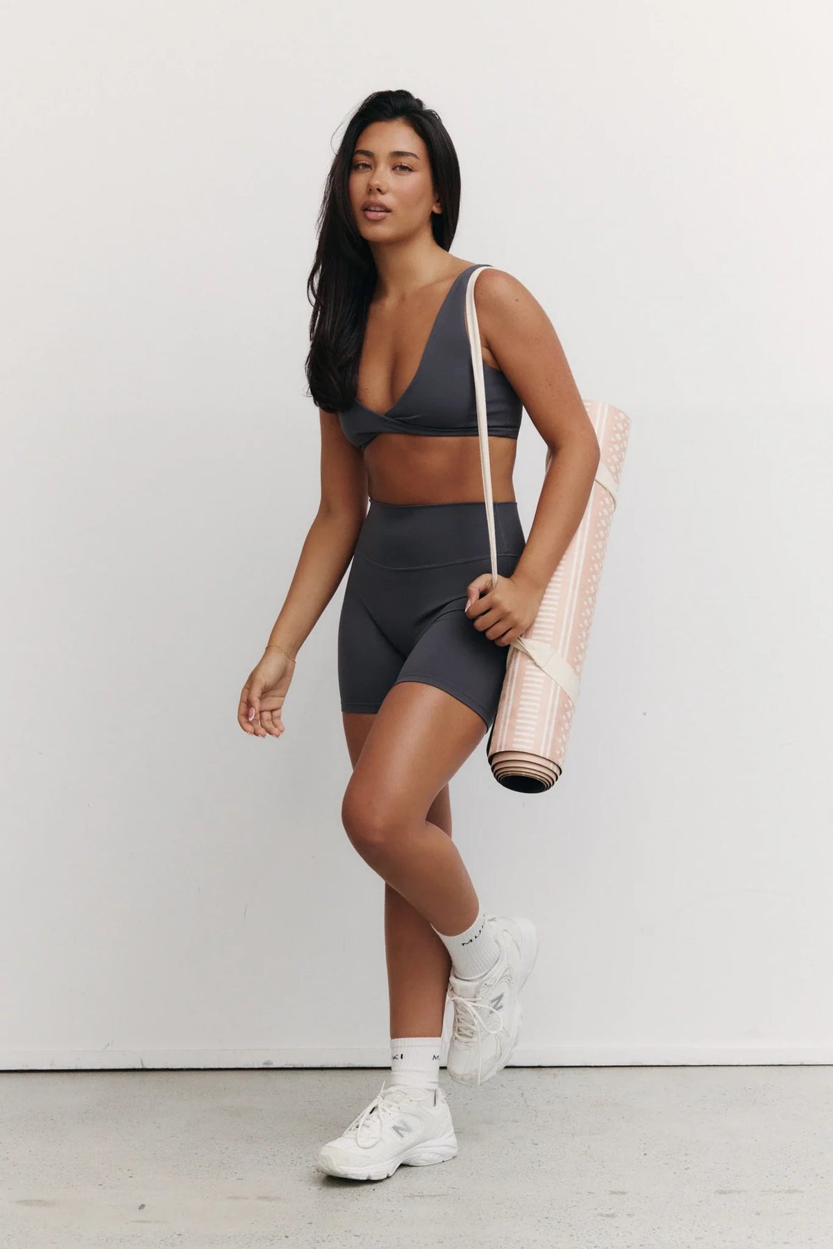 Sculpt Twist Crop Top in Graphite — image 8