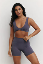Sculpt Twist Crop Top in Purple Haze — image 6