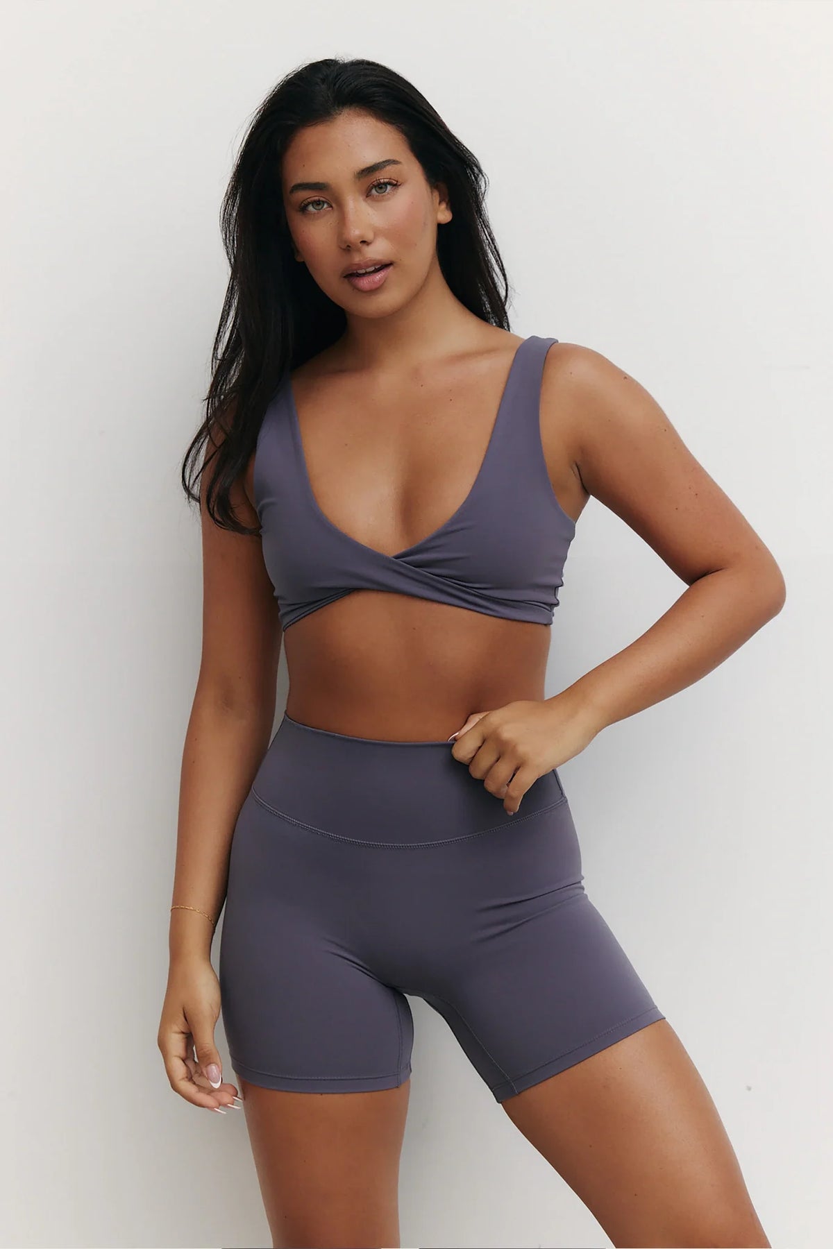 Sculpt Twist Crop Top in Purple Haze — image 6