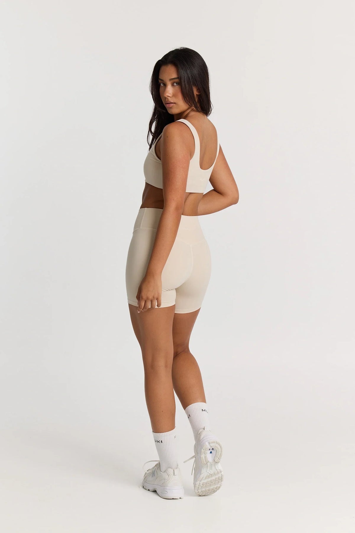 Sculpt Twist Crop Top in Vanilla — image 4