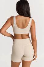 Sculpt Twist Crop Top in Vanilla — image 5