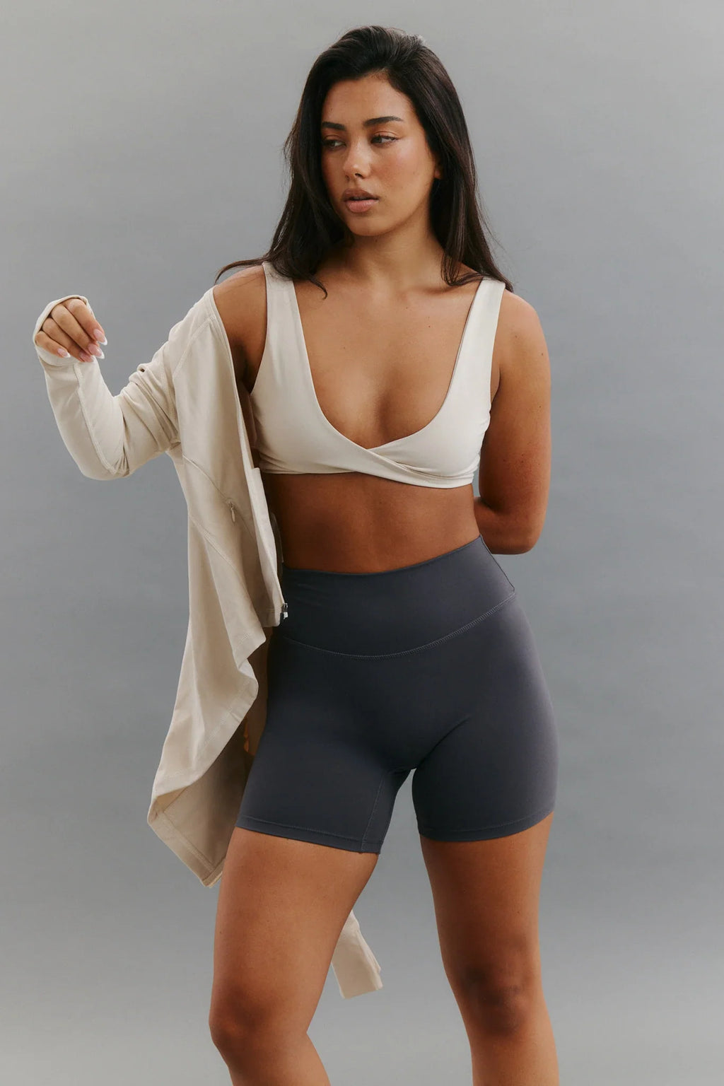 Sculpt Twist Crop Top in Vanilla — image 6