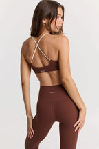 Sculpt Two Tone Sports Bra in Chocolate — image 5