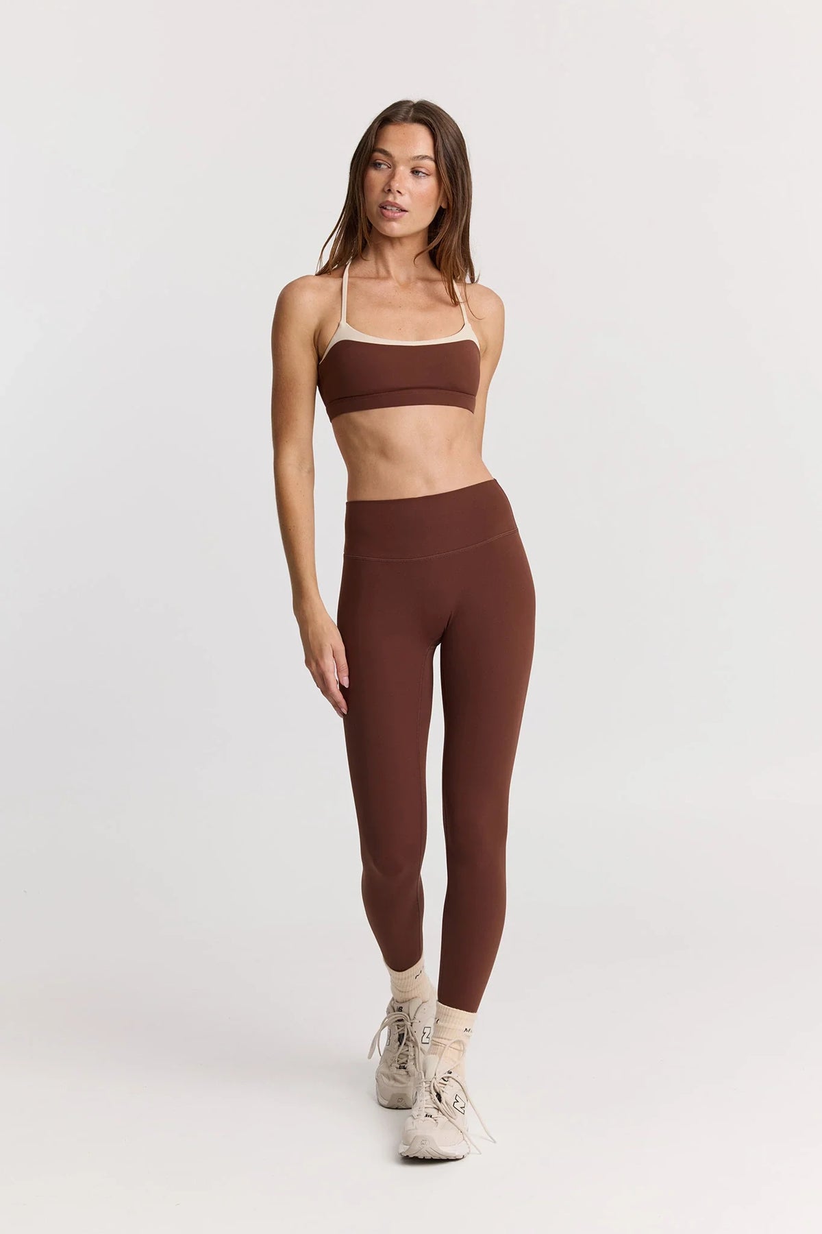 Sculpt Two Tone Sports Bra in Chocolate — image 3