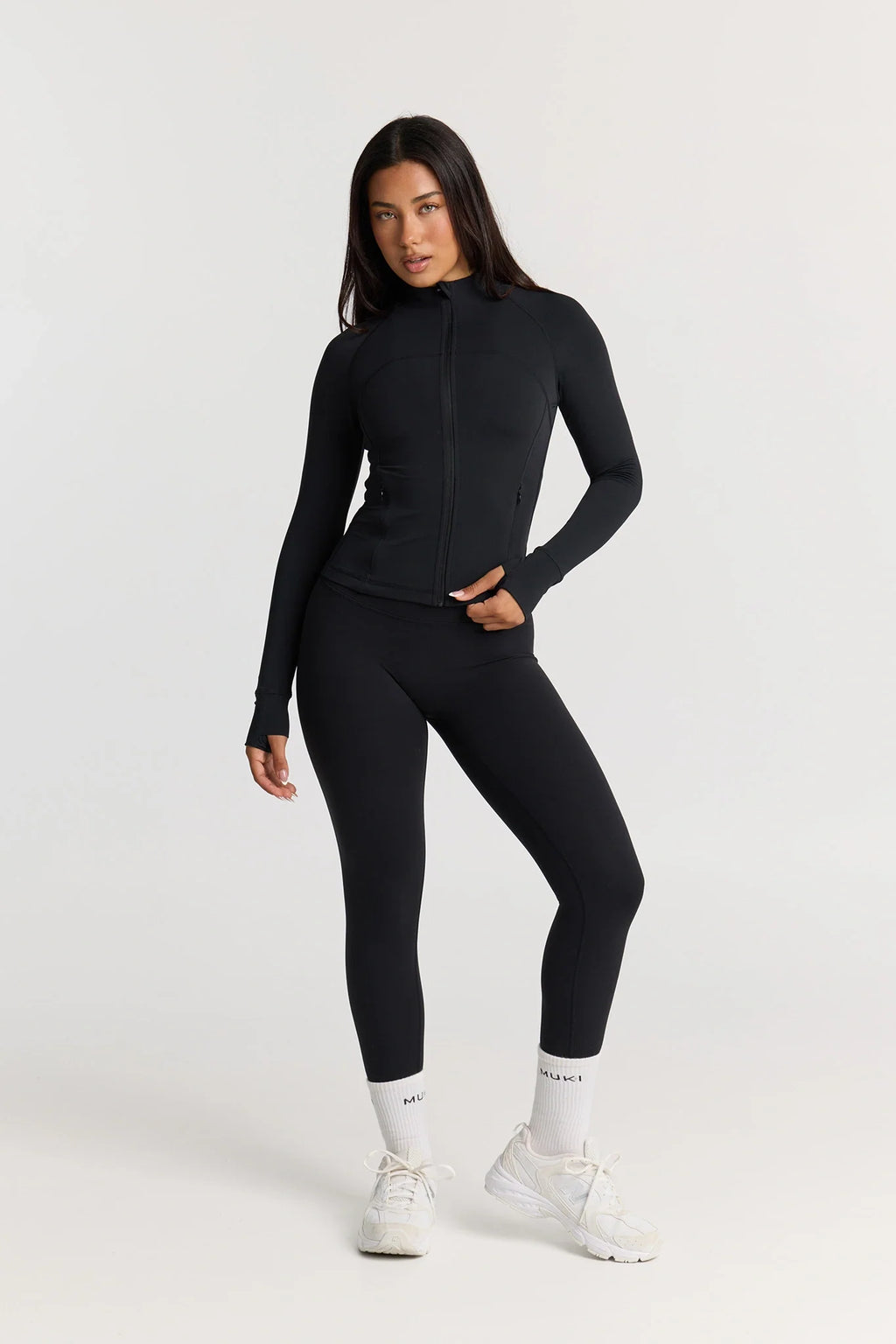 Sculpt Zip Up Jacket in Black — image 3
