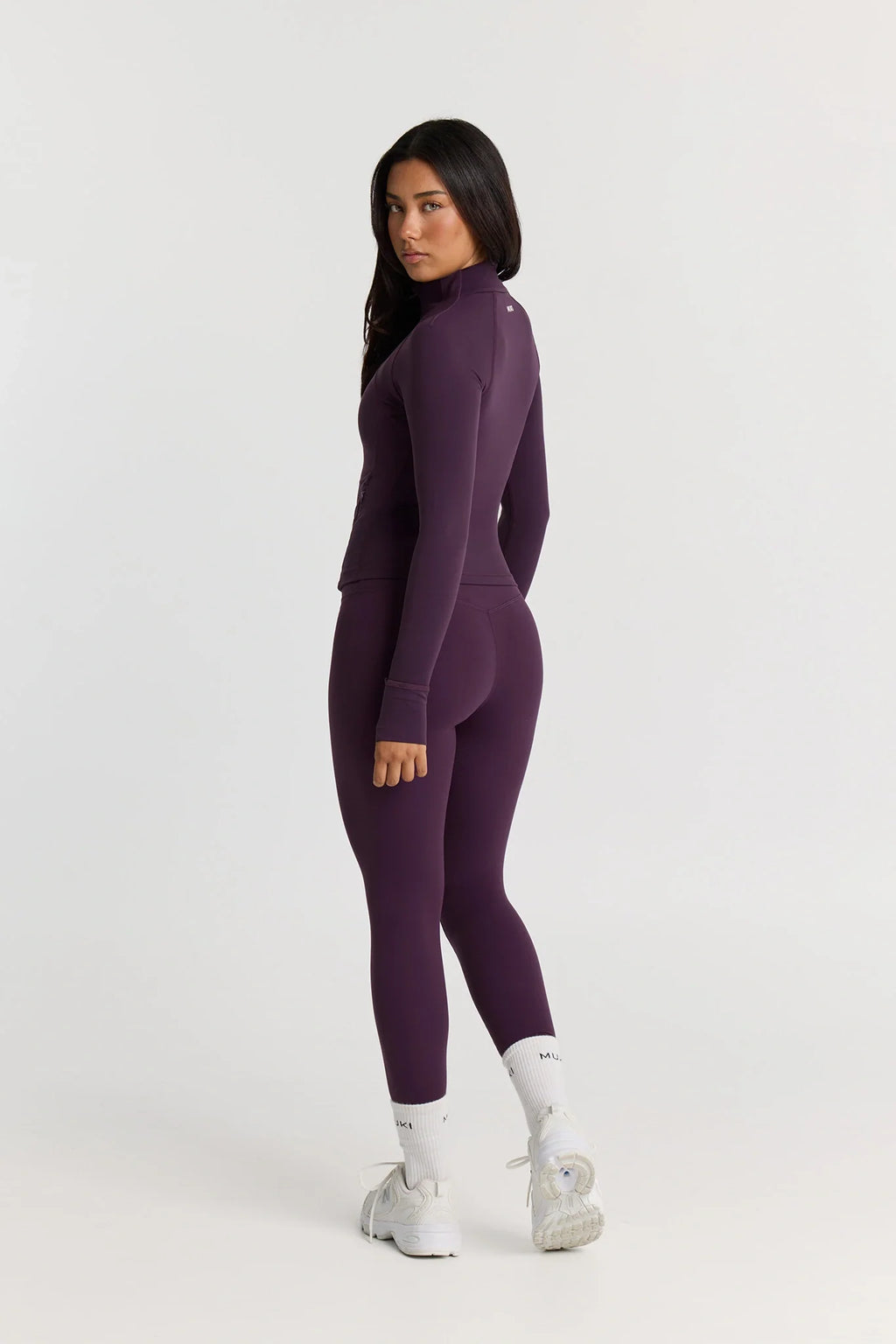 Sculpt Zip Up Jacket in Deep Plum — image 4