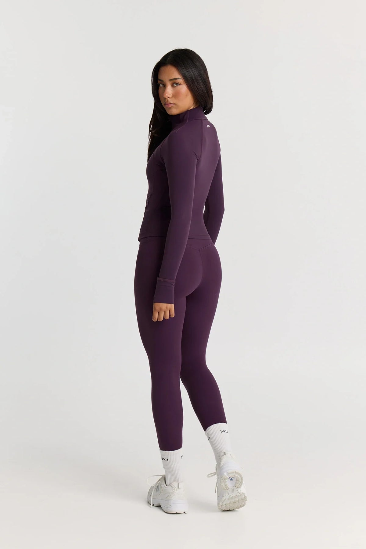 Sculpt Zip Up Jacket in Deep Plum — image 4