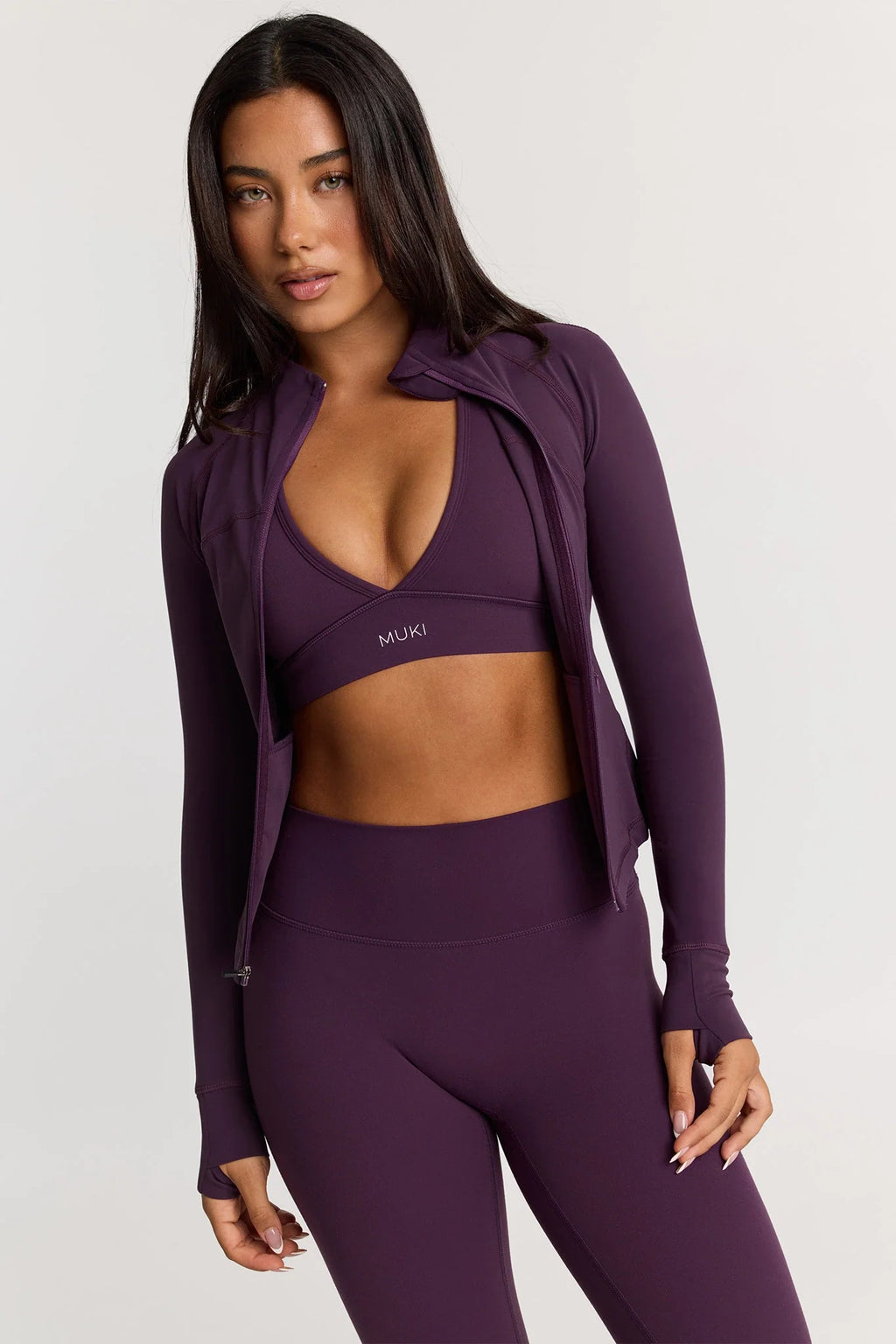 Sculpt Zip Up Jacket in Deep Plum — image 5