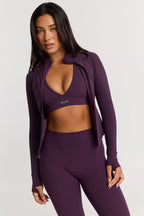 Sculpt Zip Up Jacket in Deep Plum — image 5