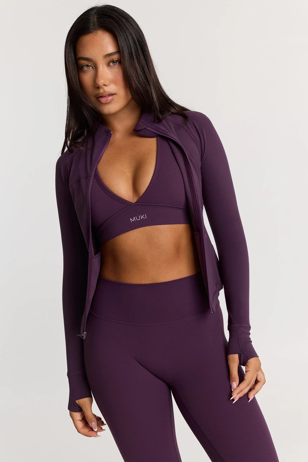 Sculpt Zip Up Jacket in Deep Plum — image 5