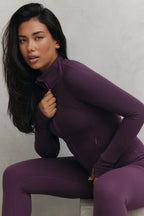 Sculpt Zip Up Jacket in Deep Plum — image 6