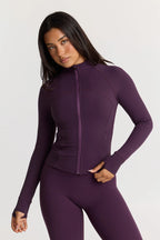 Sculpt Zip Up Jacket in Deep Plum — image 2