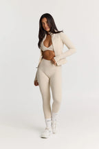 Sculpt Zip Up Jacket in Vanilla — image 4