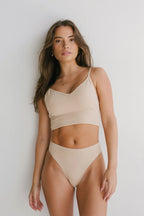 Seamless High Rise Brief in Beige — image 6