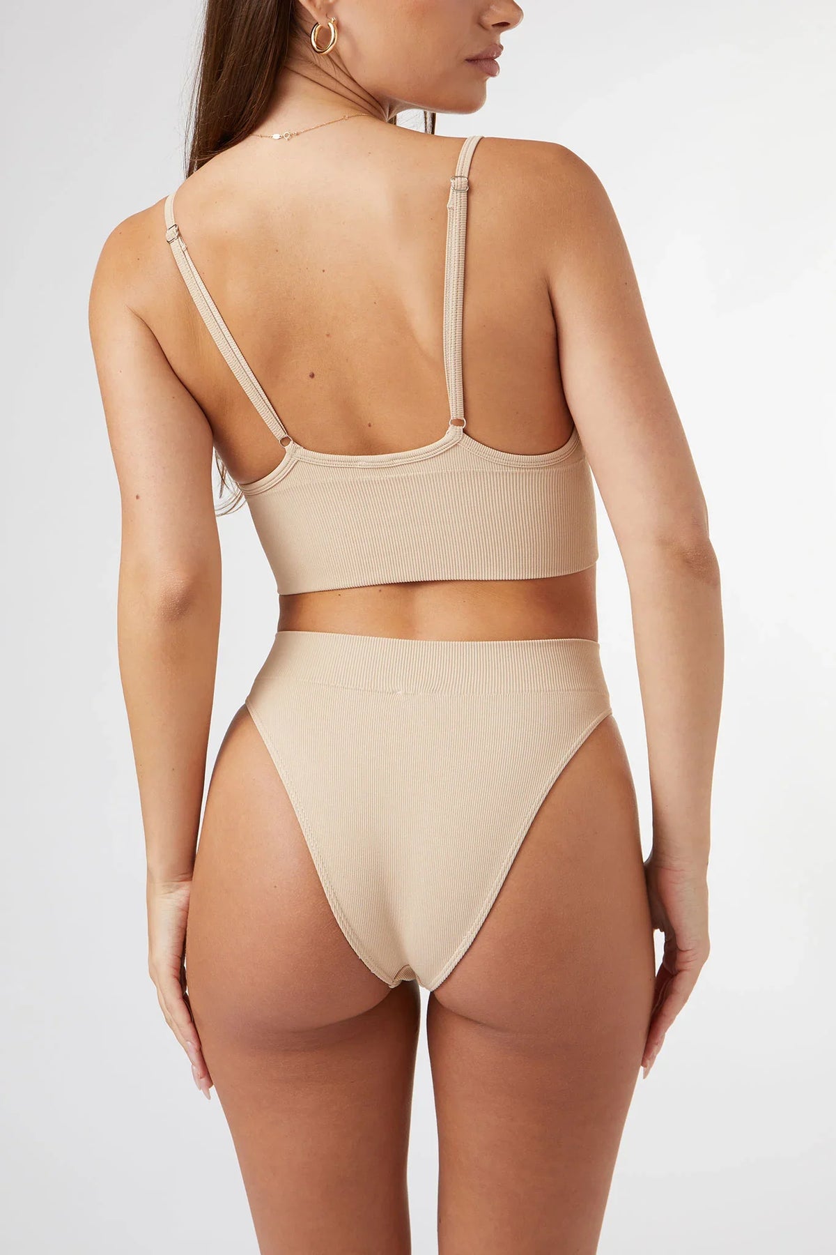 Seamless High Rise Brief in Beige — image 5