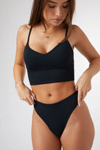 Seamless High Rise Brief in Black — image 2