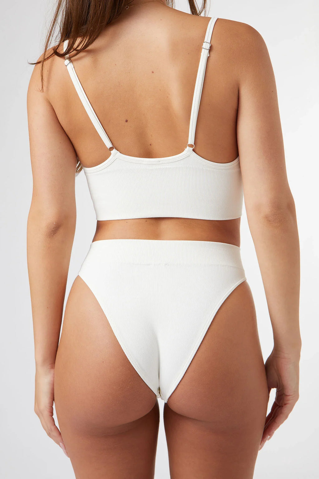 Seamless High Rise Brief in Soft White — main image